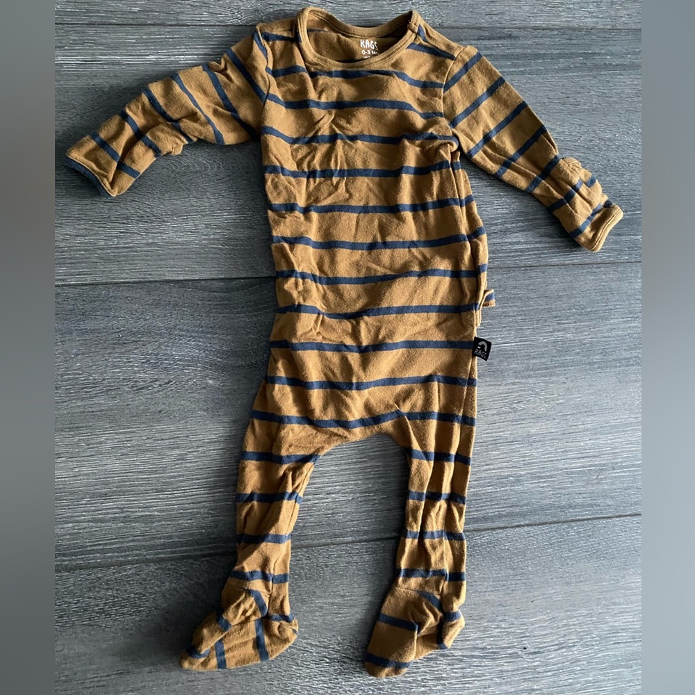 Rags to Riches one piece footie with stripes